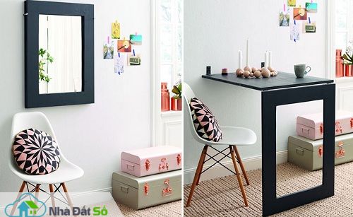 Bàn gấp gọn là mẫu nội thất đáng chú ý cho căn hộ diện tích nhỏ.