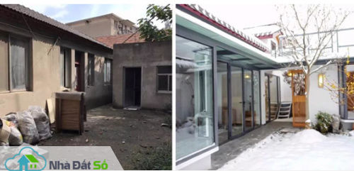 Những bức tường cũ được thay thế bằng cửa kính trượt hiện đại, giúp giao hòa không gian trong và ngoài.