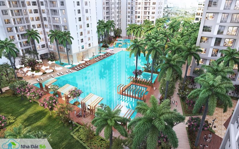 hồ bơi sunrise riverside nhà bè mới thiết lại