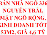 Bán Nhà Ngõ 336 Nguyễn Trãi, Ngõ Sau Trường Đh Khxh Nhân Văn, Mặt Ngõ Rộng, Kinh Doanh Tốt
