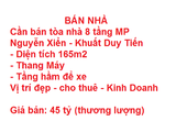 Tòa Nhà 8 Tầng Mặt Phố Nguyễn Xiển- Ngã 4 Khuất Duy Tiến, Diện tích 165M2, Thuận Tiện Kdoanh - Cho Thuê