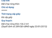 Chính Chủ Bán Đất Xã Phước Khánh Huyện Nhơn Trạch Đồng Nai. Dt 136m2 Thổ Cư 100%. Ngang 6m. Đất Vuô