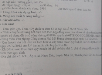 Bán Gấp 500 M2, Đất Thổ Cư, Nhà Bè, 10 Triệu/m2