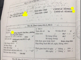 Nhà Mặt Tiền Nguyễn Thái Học, Quận 1, 139 M2, Shr, Tiện Kinh Doanh
