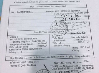 Cơ Hội Đầu Tư Khu Đất Nền Lũy Bán Bích-Q. Tân Phú Lợi Nhuận Cao.