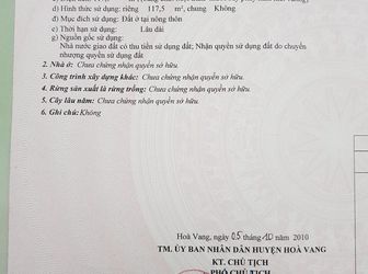 Cần Bán Đất Gần Cầu Cẩm Lệ Đường Huỳnh Tịnh Của, Hoà Vang, Đà Nẵng. Dt 117,5M2 Giá: 880 Triệu