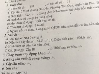 Bán Nhà Hẻm 8 Đường 227/28 Gò Dầu 2 Tầng 5.2 Tỉ