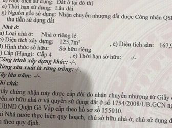Bán Nhà Mặt Tiền 957 Đường Quang Trung, Dt 5,3X30M, Quận Gò Vấp