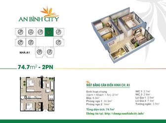 Bán Cắt Lỗ Căn Hộ 74M2 Tại An Bình City. Sđt: 0979217200