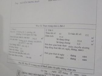 Bán Nhà 3 Lầu, Mặt Tiền Đường Số 3, Q.Gò Vấp, Dt 4X20M