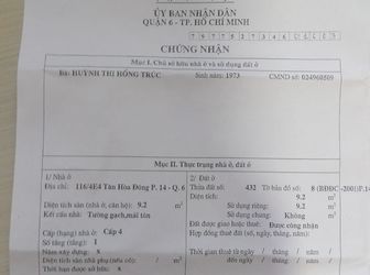 Bán Nhà Nát 116/4E4 Tân Hoà Đông 3X3,1 Lầu, Hẻm 3,5M. Giá 830 Triệu
