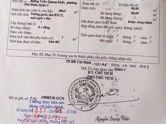 Bán Nhà M Kinh Doanh Trần Quang Khải P. Tân Định, Quận 1, Diện Tích 4,15M X 21,5M (Diện Tích Công Nhận 88,69M2)