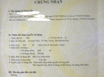 Bán Đất Vĩnh Thái Nha Trang, MT Đường Cao Bá Quát, 10 Phút Vào Trung Tâm, Sổ Hồng Thổ Cư 605M2