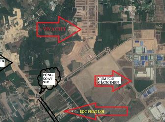 Bán Đất Mặt Tiền Đối Diện KCN, Sổ Hồng Riêng. Liên Hệ 0969732579