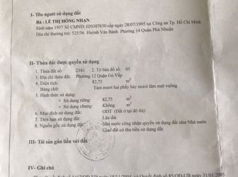 Bán Lô Đất Thổ Cư 82M2 Đường Bùi Quang Là, Gò Vấp