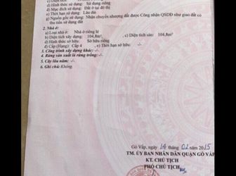 Bán Gấp Nhà 4,5X25M Hẻm 7M Thông Đường Số 3 P.9 Gò Vấp