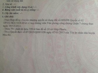 Bán Đất Hxh Xã Hiệp Phước . Nhà Bè . Dt 5X13.5M. Đường 6M. Giá 1 Tỷ 770 Tr .