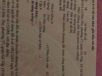 Cần Bán Nhà 383/8/3 Lê Đức Thọ, Phường 17