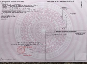 Bán Đất 2 Mặt Tiền, Kp 4, P Hắc Dịch, Tx Phú Mỹ