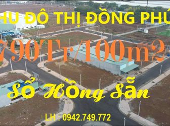 Đất Mặt Tiền Chợ Kcn Đồng Phú 790Tr/100M2, Sổ Hồng Sẵn