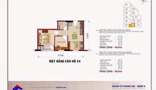 Căn Hộ Khang Gia Chánh Hưng Sắp Bàn Giao 50m2, 2PN, Giá Chỉ 1.05 Tỷ