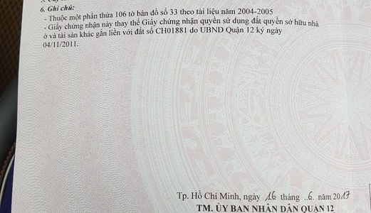 Bán Lô Đất Mặt Tiền Đường Trần Thị Hè P,Hiệpthành ,Q.12 Dt: 4x25m Đã Có Sổ
