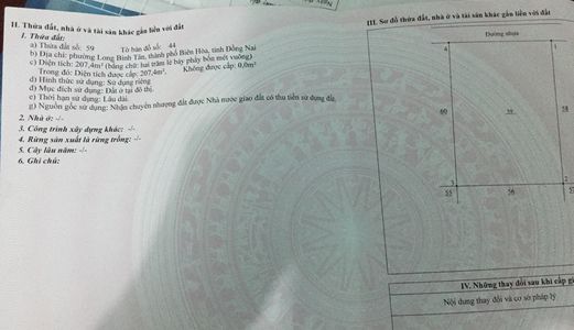 Bán Lô Đất Khu Phố 2 Phường Long Bình Tân
