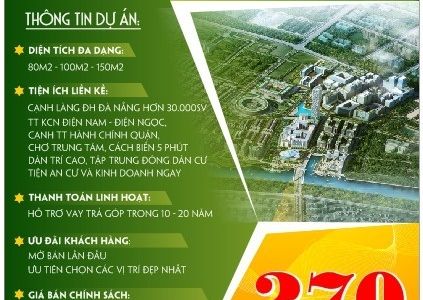 Mở Bán Đất Nền Nam Đà Nẵng Giá Rẻ Chỉ 270 Triệu