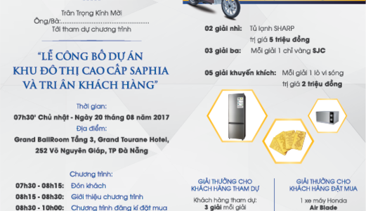Lễ Công Bố Dự Án Khu Đô Thị Cao Cấp Saphia Và Tri Ân Khách Hàng Của Linkhouse Miền Trung