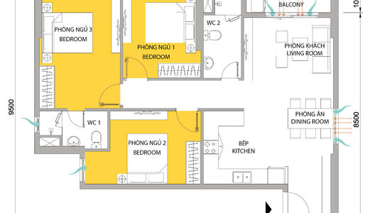 Chính Chủ!Bán Lại Chung Cư M-One Nam SG 92.57m2 3PN,2WC,Căn T2-19.10 Có 3hướng View,LH:0906852818