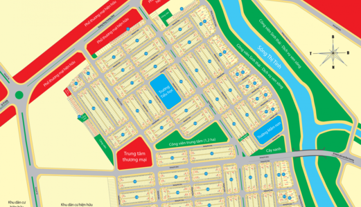 Đất Ngay Chợ, Mặt Tiền View Sông, Công Viên, Trường Học, Sổ Đỏ, Thổ Cư 100% Chỉ 439tr/Nền