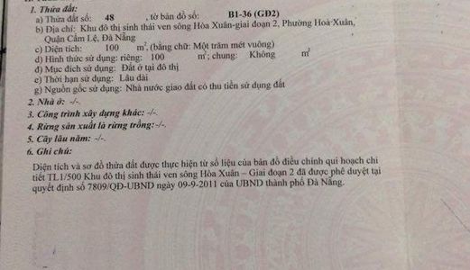 B1.36 Lô 48 Và 49 Đường 10,5M Khu Đô Thị Sinh Thái Hoà Xuân