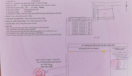 Bán 895,7m2 Đất Thổ Cư, Mặt Tiền 22m Đường Hoàng Hữu Nam, Q.9. Cách Bx Miền Đông 600m. Giá 45Tr/m2. 
