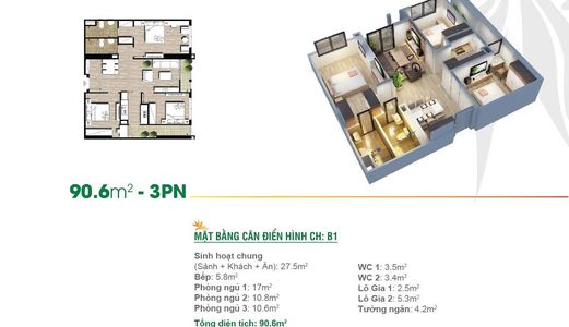 Căn Hộ 90,6m2 View Hồ Giá Rẻ Nhất An Bình City- 2,45 Tỷ