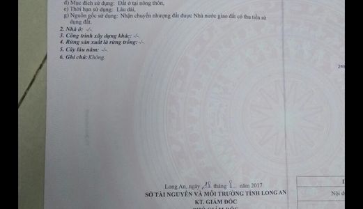 Cần Bán Đất Thổ Cư Ở Long An , Ấp Mới 2 Xã Mỹ Hạnh 210M 