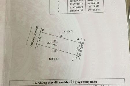 Bán Đất Tđc Cánh Mẹm Tiền Phong.s=52M2 ( 4M X 13M) Hướng Tb