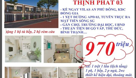 Bán Nhà 970 Triệu, 50M2, Đường An Phú Đông 03, Phường An Phú Đông, Quận 12