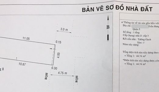 Di Cư Nước Ngoài Cần Bán Lô Đất (4X11) Liền Kề Trần Hưng Đạo P2 Q5 Lh 0909505084