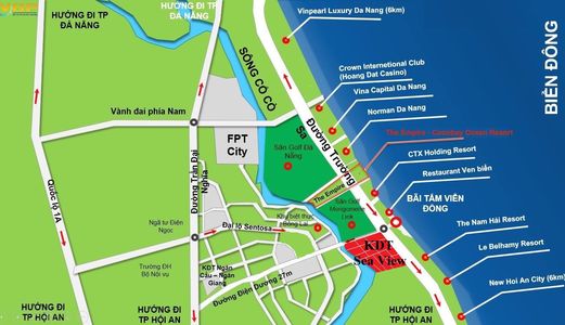 Đất Khu Thương Mại Biển Sea View Mặt Tiền Đường Trường Sa, Cạnh Bãi Tắm Viêm Đông