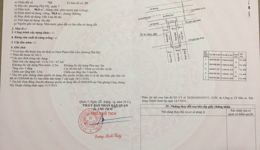 Cần Bán Nhanh Lô Đất Nền TĐC Phú Mỹ .dt 5X18M.hướng Bắc . Giá 40Tr/m2.q7 