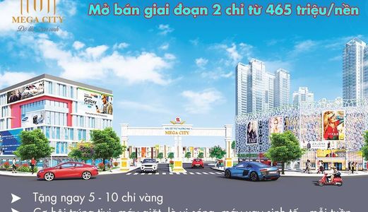 Đất Mega City, Bến Cát, Bình Dương Dt 100M2 Giá 460 Ck Ngay 5-10 Chỉ Vàng