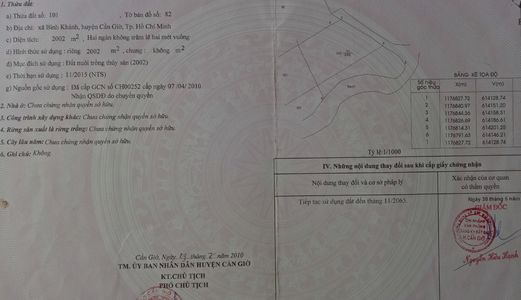 Bán Đất Nông Nghiệp Xã Bình Khánh Huyện Cần Giờ 