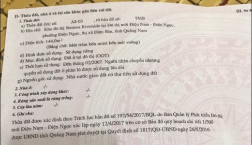 Cần Bán Gấp 2 Lô Đất Sentosa A8-3, A8-4 Sổ Đỏ Chính Chủ