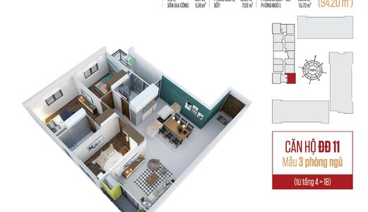 Suất Ưu Tiên Cuối Tara Residence 3 Pn/94M, Thiết Kế Đẹp, Góp 85%/25N, Sở Hữu Vĩnh Viễn. 0938677909