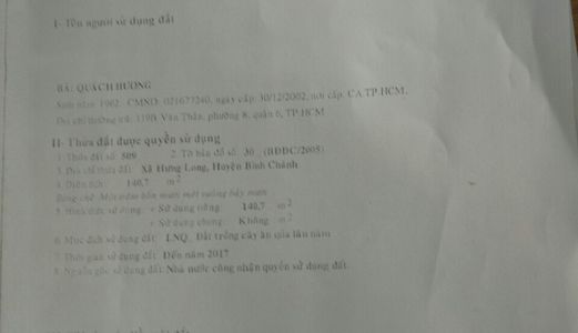 Đất Nền 5*28 Đường T4 Bình Chánh