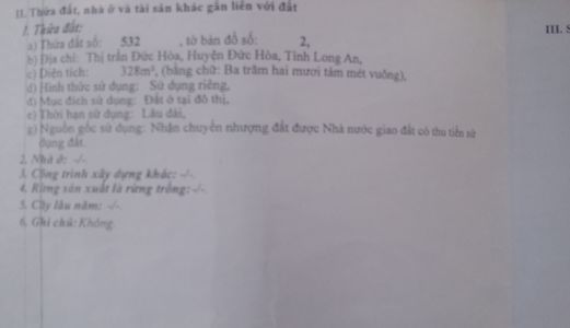 Bán Đất Thổ Cư Ở Thị Trấn Đức Hòa Long An 