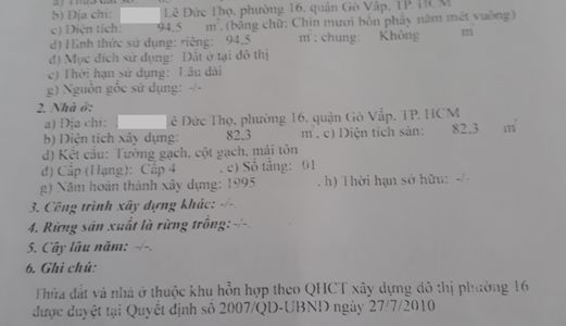 Bán Nhà Hẻm 463 Lê Đức Thọ, (4,9 X 19m) 1 Trục Thẳng, Nhà Cấp 4. Giá 3,1 Tỷ 