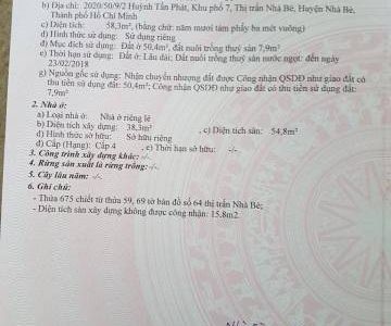Cần Bán Đất Vị Trí Đẹp Hẻm 1982 Có Sổ Hồng Riêng Hỗ Trợ Vay Ngân Hàng Giá; 1 Tỷ 600 Triệu