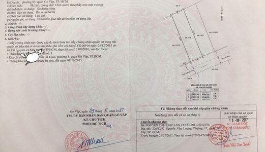Bán Đất Chính Chủ Xây Nhà Trọ, 5X20M Trần Bá Giao, P5, Gò Vấp, Shr, Đường 5M. Tiến 0902941225
