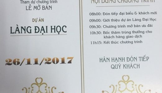 Mở Bán Dự Án Giai Đoạn Đầu Tiên Khu Đô Thị Làng Đại Học Chỉ 540Tr